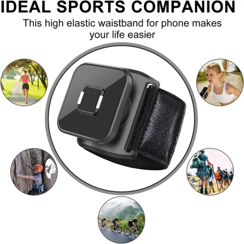 Vista 3 de Correa de muñeca universal, banda magnética para el brazo, fundas deportivas para correr, soporte para teléfono, extraíble, giratorio, correr