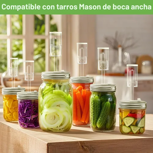 Vista 6 de Kit de fermentación para tarro de fermentación de masón de boca ancha para decapado y más
