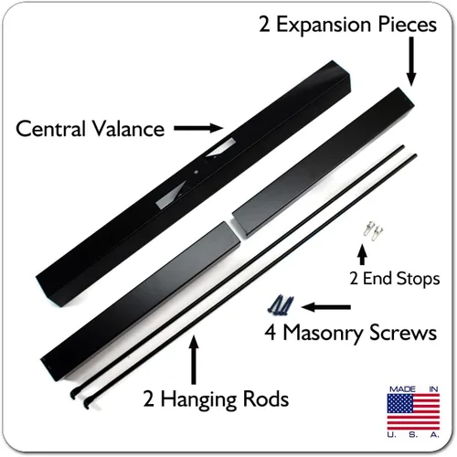 Vista 4 de Midwest Hearth Kit de barra y cenefa ajustable para pantallas de chispas de chimenea (bronce antiguo) fabricado en Estados Unidos
