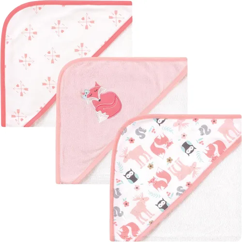 Vista 16 de Hudson Baby Toallas unisex con capucha de algodón para bebé, alfabeto, talla única