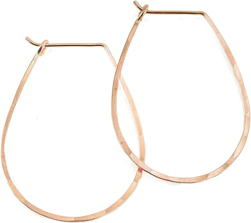 Vista 143 de Aretes de aro finos martillados, elegantes plata esterlina geométrica sólida, relleno de oro y relleno de oro rosa; para mujer por Lotus Stone