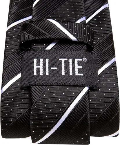 Vista 191 de Hi-Tie Corbatas de seda para hombre, diseño de cachemira a rayas, con bolsillo, gemelos cuadrados, conjunto formal de negocios