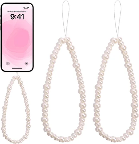 Vista 9 de 4 piezas de lindos encantos para teléfono con estilo Y2K, correa de muñeca para celular con cuentas brillantes, oso, cruz, corazón, accesorios