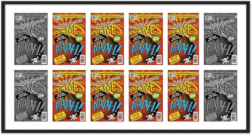 Vista 37 de Marco de cómic negro con alfombrilla negra para cómics de la Edad Dorada