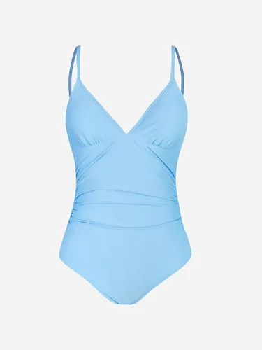 Vista 4 de CUPSHE - Traje de baño de una pieza para mujer, con control de abdomen, cuello en V