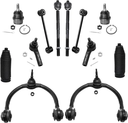 Vista 35 de Detroit Axle – 12 brazos de control superiores e inferiores delanteros con rótulas, barras de unión exteriores e interiores con topes, barras