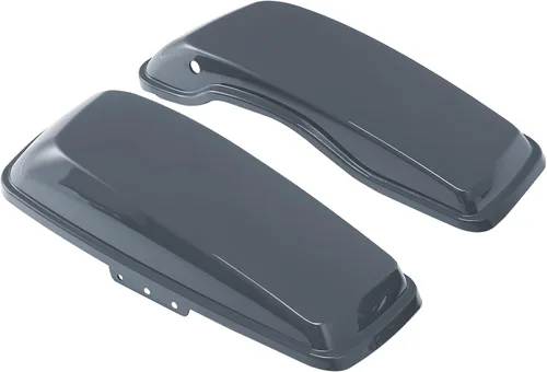 Vista 19 de TCT-MOTORPARTS Alforjas de mezclilla negra con tapas, bocina de 5 x 7 pulgadas, rejillas para Harley Street Glide Road King Road Glide Ultra Limited