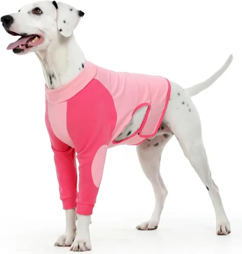 Vista 8 de Kuoser Traje de recuperación de cirugía para perros para piernas delanteras, camisa de manga larga para perro con protector de codo, rodillera