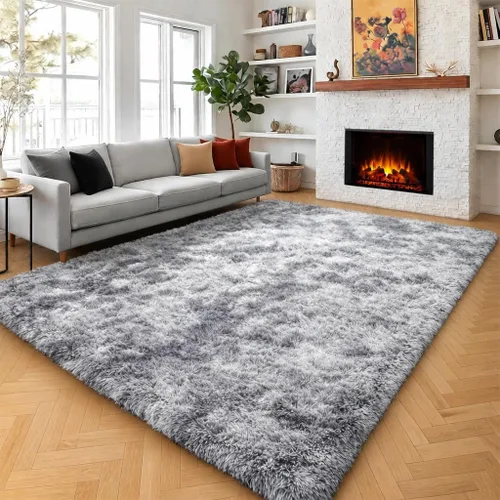 Vista 44 de Alfombras grises pequeñas para dormitorio, 2 x 4 pies, alfombras de pasillo lavables de felpa para pasillo 2- Gris
