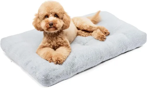 Vista 9 de Amazon Basics Cama grande para perro para jaula, colchón grande lavable para perro para perrera, antideslizante, 42x28x4 pulgadas