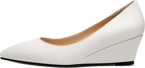 Vista 2 de MOVINSTEPS Zapatos de tacón bajo con cuña para mujer, con puntera puntiaguda, de 2 pulgadas