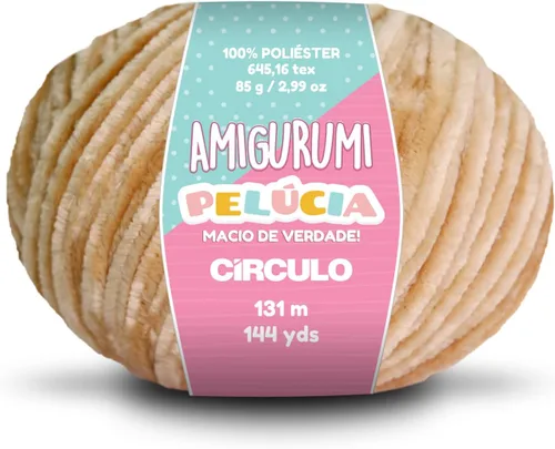 Vista 16 de Circulo - Hilo Amigurumi Pelucia, hilo especial de felpilla de terciopelo para amigurumi y manta, 144 yardas, peinado (1112 - crema)