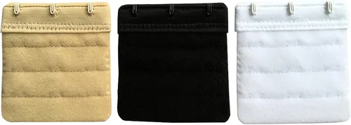 Vista 4 de Paquete de 3 extensores de brasier de 3 ganchos suaves y cómodos para mujer, 2.4 x 2.3 pulgadas