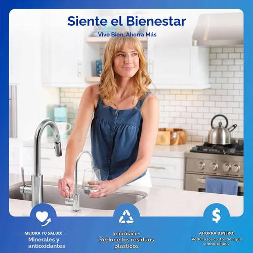 Vista 8 de Sistema de filtro de agua de ósmosis inversa Express Water, reducción de cloro, Certificado NSF Certificado NSF, grifo cromado moderno, detección