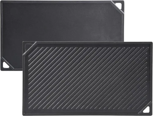Vista 8 de GasSaf Plancha reversible de hierro fundido, sartén de doble cara perfecta para estufas y parrillas de gas, 10 x 10 pulgadas