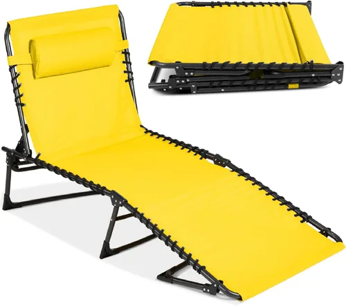 Vista 14 de Best Choice Products - Tumbona para patio reclinable, plegable, portátil para exteriores, con 8 posiciones, asas, capacidad de 300 libras