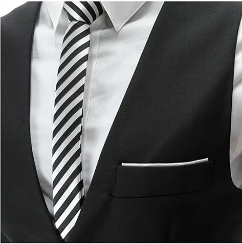Vista 4 de Hello Tie Unisex doble color rayas 2 "Skinny Tie estrecho corbatas