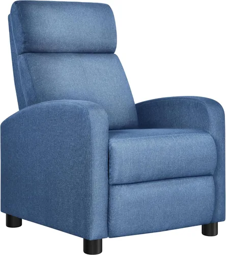 Vista 23 de Yaheetech Silla reclinable de pana para sofá individual, asiento de cine en casa, silla reclinable moderna ajustable para sala de estar, dormitorio