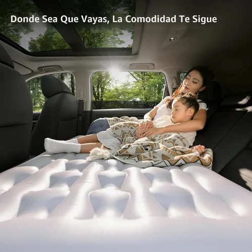 Vista 8 de Colchón inflable de aire para asiento trasero, ajuste universal SUV