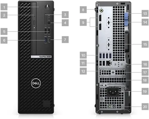 Vista 3 de Dell Optiplex 5090 SFF Desktop Core i7-10700 - Disco duro SSD de 512 GB - 32 GB RAM 8 núcleos @ 4.8 GHz Win 11 Pro Negro (renovado)