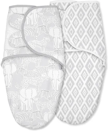 Vista 21 de Pañales de algodón orgánico para recién nacidos, suaves y cómodos con velcro, saco de dormir de 0 a 3 meses, ayuda a calmar el reflejo