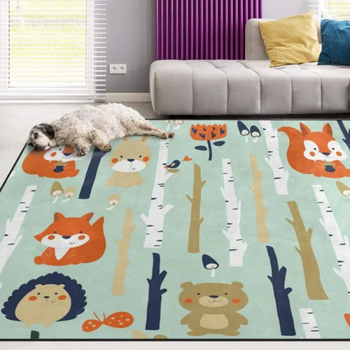 Vista 12 de Naanle Alfombra egipcia antideslizante para sala de estar, comedor, dormitorio, cocina, 1.7 x 2.6 pies (20 x 31 pulgadas / 19.7 x 31.5 in), alfombra