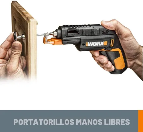 Vista 3 de Worx WX255L - Destornillador eléctrico de 4 V, juego de destornilladores eléctricos inalámbricos recargables con 6 brocas, soporte para tornillos