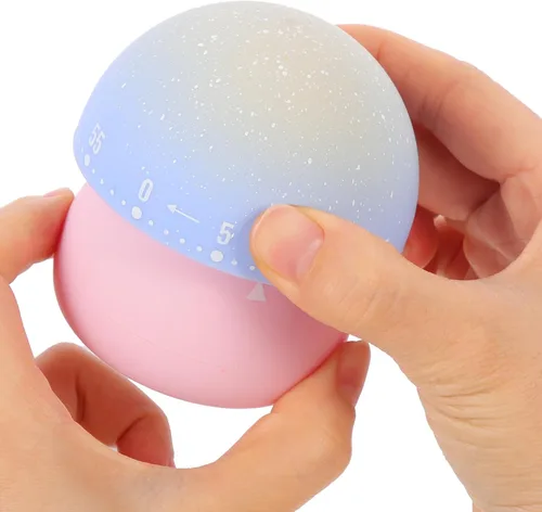 Vista 4 de HEMOTON Mechanical Mushroom Kitchen Timer Pink Countdown Timer for Cooking and Baking for Boiling Kitchen Decor and Time Management Tool