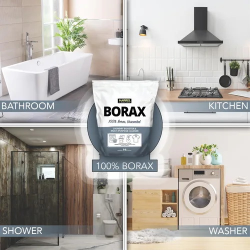 Vista 4 de Harris Borax Polvo Refuerzo para lavandería con agua dura y limpiador multiusos, 4.5 kg (sin fragancia)
