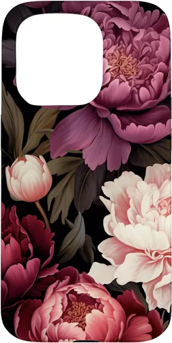 Vista 14 de Carcasa para iPhone 17 con diseño floral de peonía rosa magenta y rubor