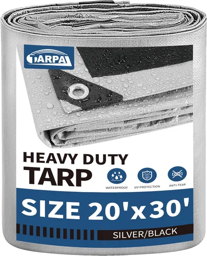 Vista 44 de TARPAL Lona 4x8 Pies Lonas Pequeñas Resistentes Impermeables 10mil Cubierta Protectora Multiusos Impermeable, Protección contra la Nieve o los Rayos