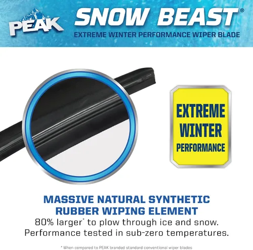 Vista 3 de PEAK Snow Beast Winter - Escobilla para limpiaparabrisas, 13 pulgadas