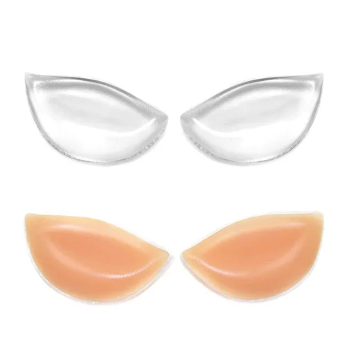 Vista 6 de Insertos de sujetador de silicona, almohadillas de brasier para realzar los senos, inserciones de gel impermeables, reutilizables, levantamiento