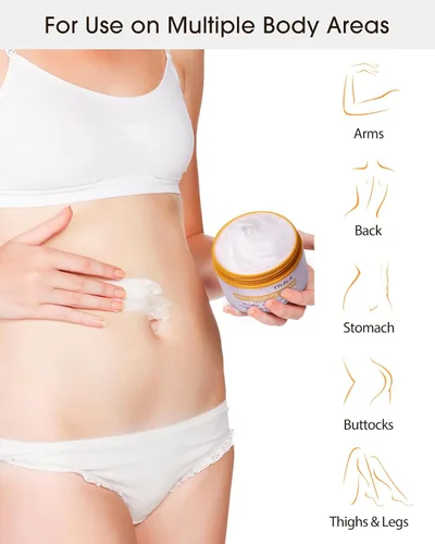 Vista 7 de Crema anticelulítica para glúteos y muslos, crema reafirmante corporal con 4% de cafeína y forskolina, crema reafirmante B Flat Belly y crema