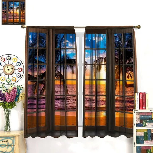 Vista 141 de Cortinas de paisaje, ventana 3D, primavera, bosque, vida silvestre, paisajes de naturaleza, dormitorio, sala de estar, cortinas térmicas opacas de 2