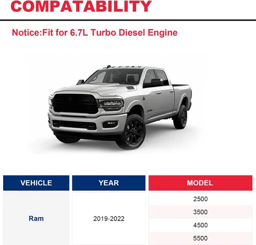 Vista 3 de Juego de separadores de agua con filtro de combustible Cummins 6.7 para Dodge Ram 2500 3500 4500 5500 6.7L Diesel Turbo Motores 68436631AA