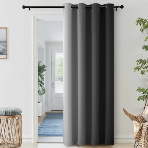 Vista 210 de SimpleHome Cortinas degradadas degradadas para oscurecer la habitación de 36 pulgadas de largo para dormitorio, con ojales y bloqueo de luz Negro