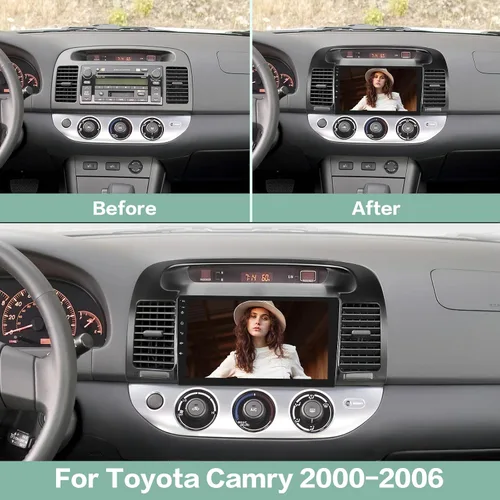 Vista 2 de [2G+64G] Radio de coche Android para Toyota Camry 2000 2001 2002 2003 2004 2005 2006, pantalla táctil estéreo de 9 pulgadas, Carplay/Android