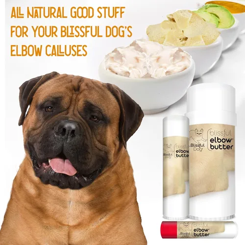 Vista 3 de The Blissful Dog Mantequilla de codo para callos secos y agrietados, bálsamo para perros seguro para lamer, bálsamo calmante para codos con manteca