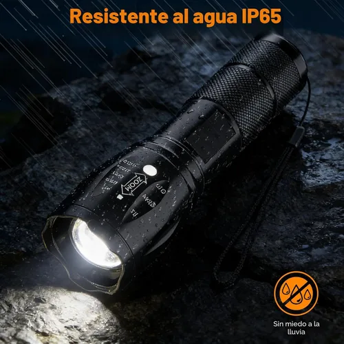 Vista 6 de CREE XML T6 3000 lúmenes táctico linterna LED, 5 modos, impermeable
