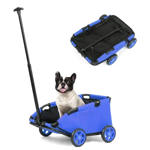 Vista 15 de Mini cochecitos para perros para mini mascotas, carritos de compras multifuncionales plegables con mango extensible, cojín integrado y cuerda