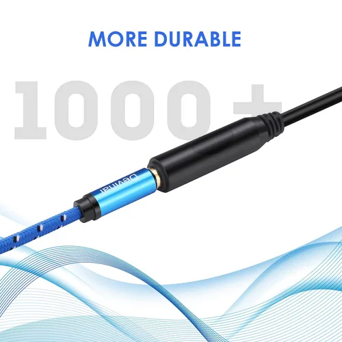 Vista 2 de Cable de extensión TRS macho a 1/4 de pulgada para auriculares hembra de 0.250 in, cable de extensión de guitarra para auriculares, cable de audio