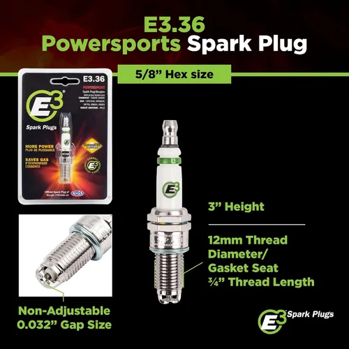 Vista 7 de E3 Spark Plug E3.36, bujía para deportes motorizados, 1 unidad