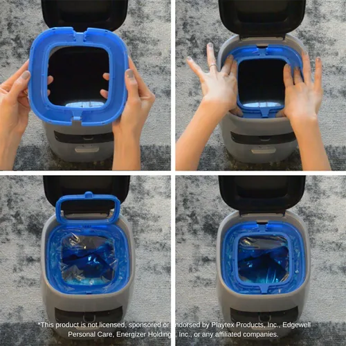 Vista 7 de Recambios de cubo de arena para gatos, se adapta a Litter Genie & Plus, rollo de 25 bolsas
