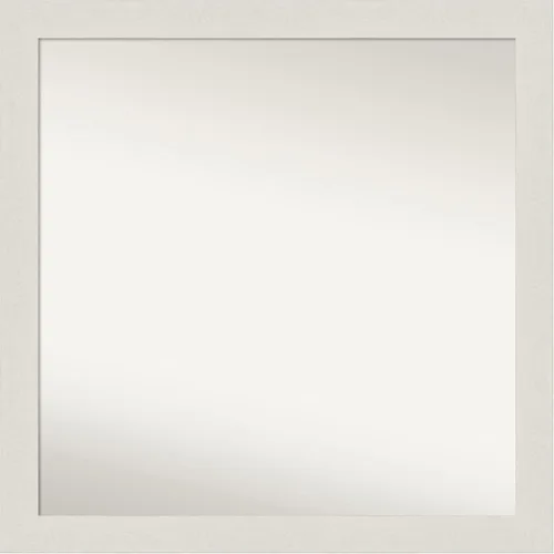 Vista 38 de Amanti Art Espejo de baño plateado para sobre el fregadero, espejo cuadrado de níquel cepillado de 30 x 30 pulgadas, marco moderno grande, se cuelga