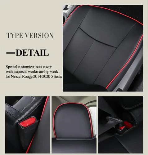 Vista 5 de Rogue x-trail - Fundas de asiento de coche compatibles con Nissan Rouge Regular 5 plazas 2014-2022 (negro)