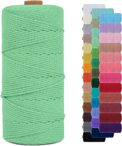 Vista 97 de Cordón de macramé de 0.079 pulgadas, cuerda de algodón natural de 109 yardas, hilo de cuerda de macramé para manualidades, ganchos de pared