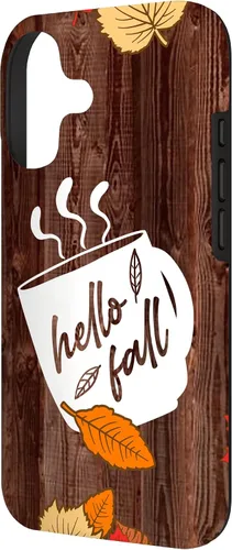 Vista 2 de Hello Fall Mug Maple Leaves Autumn Season Thanksgiving Gift Case for iPhone 17