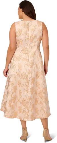 Vista 2 de Adrianna Papell Vestido Jacquard Metálico Perla Mujer