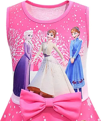 Vista 2 de YODISON Elsa Dress for Girls, Princess Snow Costume Party Dress Little Girls Cosplay Dress up